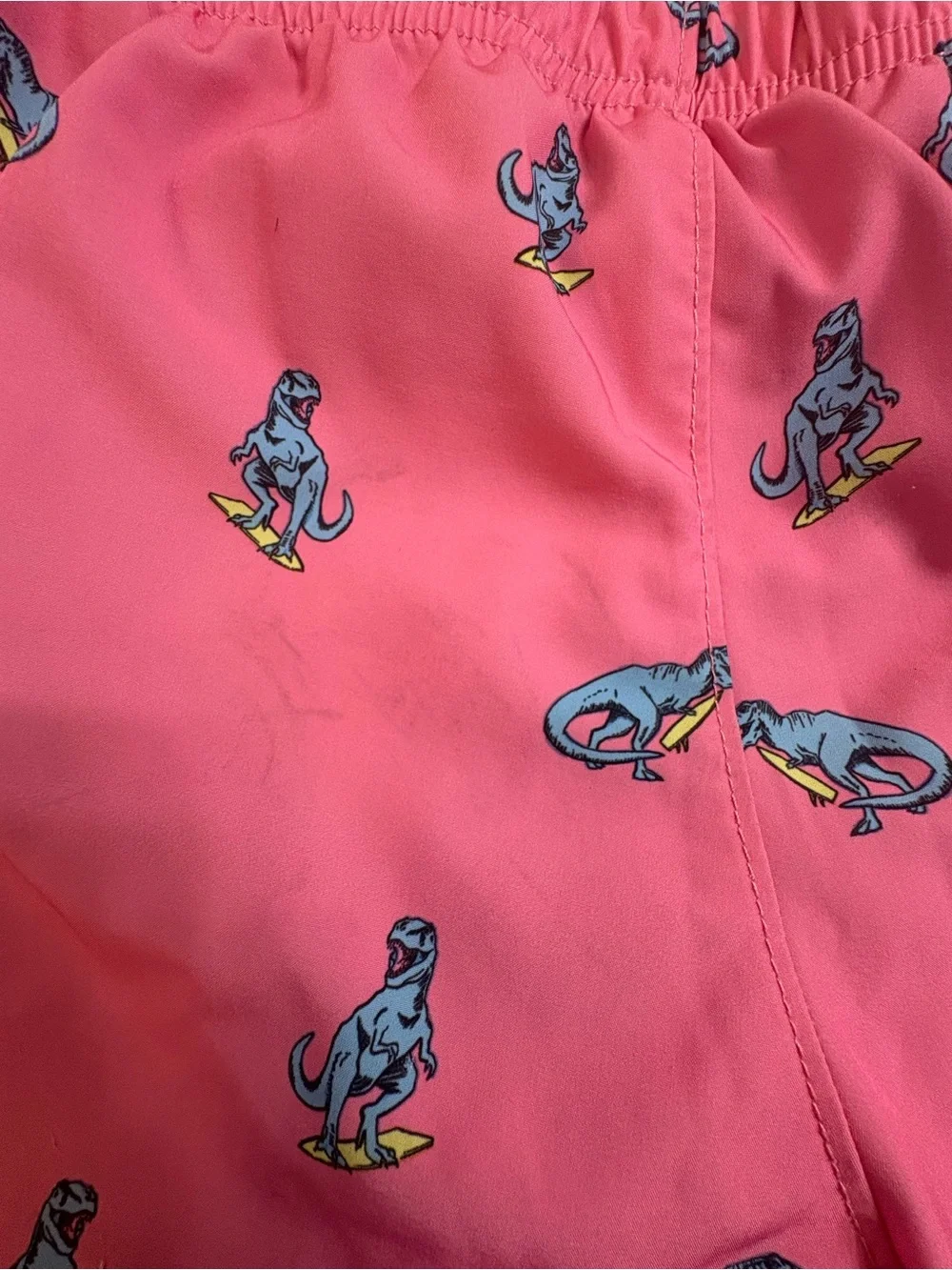 Hollister Pink Surfing Dinosaur Swim Trunks Size XS